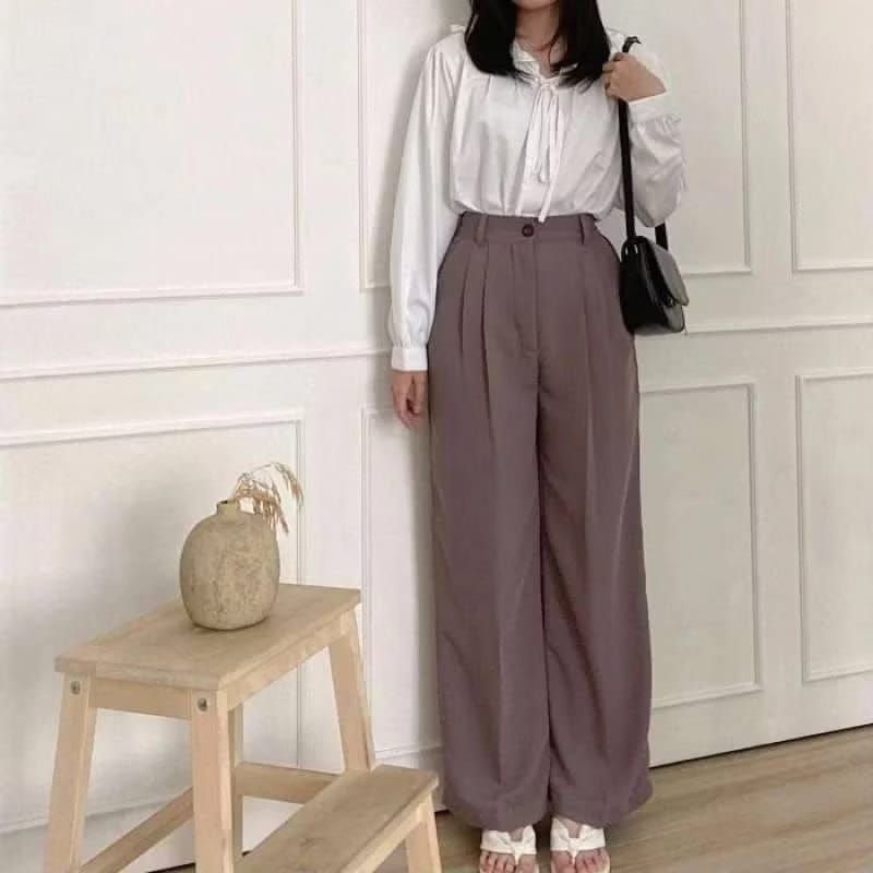PROMO / BAHAN PREMIUM / CELANA KULOT ANTI KUSUT - LOOSE PANTS TROUSER POLYESTER - CELANA KERJA