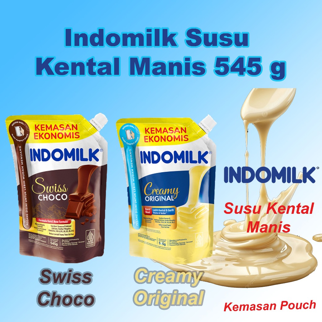 

Indomilk Susu Kental Manis Pouch 545g - Sweetened Condensed Milk