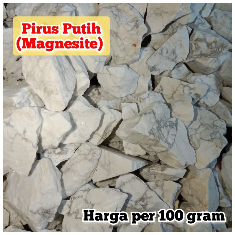 Bahan batu pirus putih (magnesite) rough.18