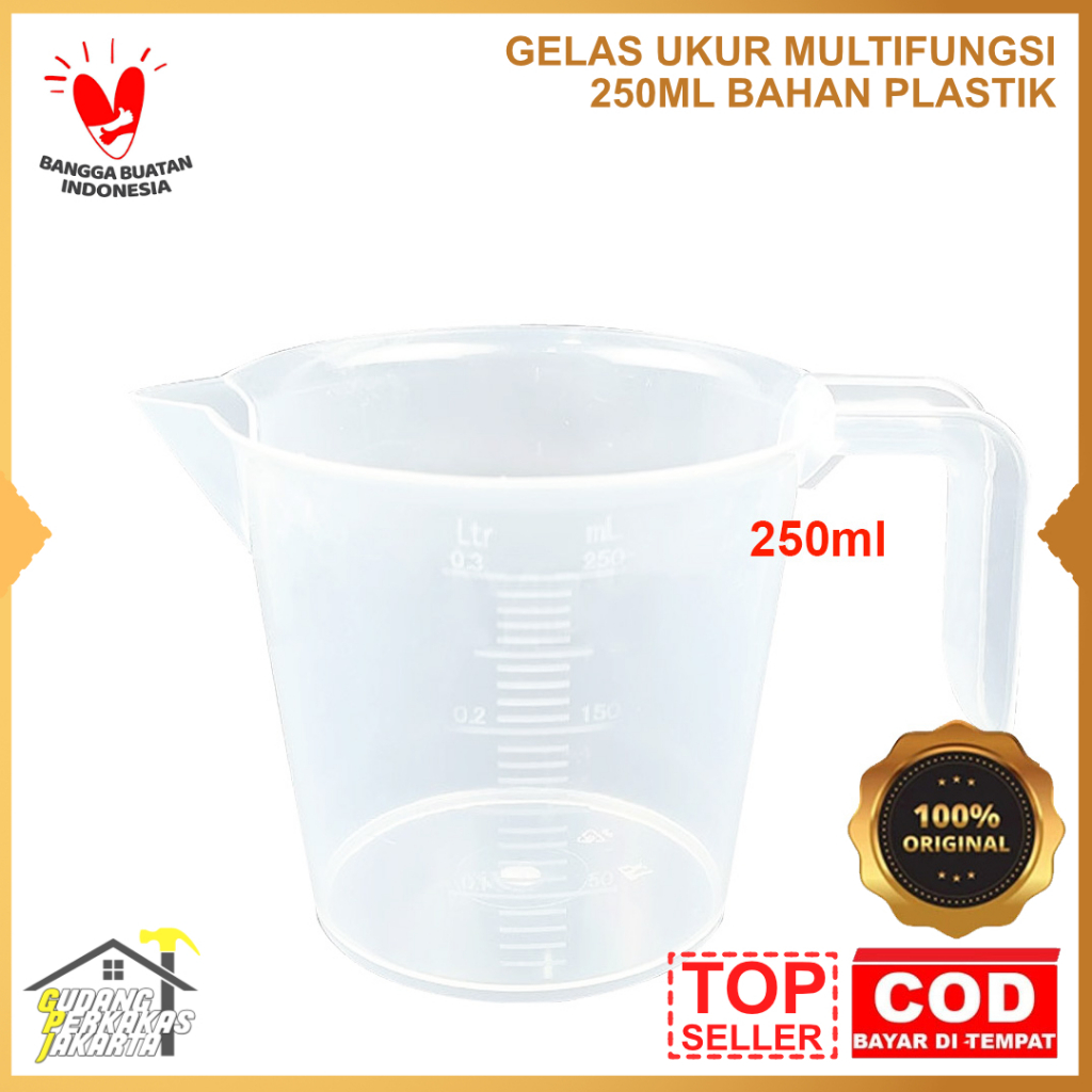 BDG Gelas Ukur Plastik 250 ml Measuring Cup 250ml Gelas Takar 250 ml