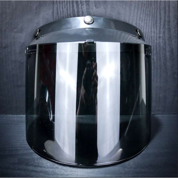 KACA HELM JP VISOR MODEL BOGO LURUS CEMBUNG SMOKE 3 KANCING UNIVERSAL ORIGINAL