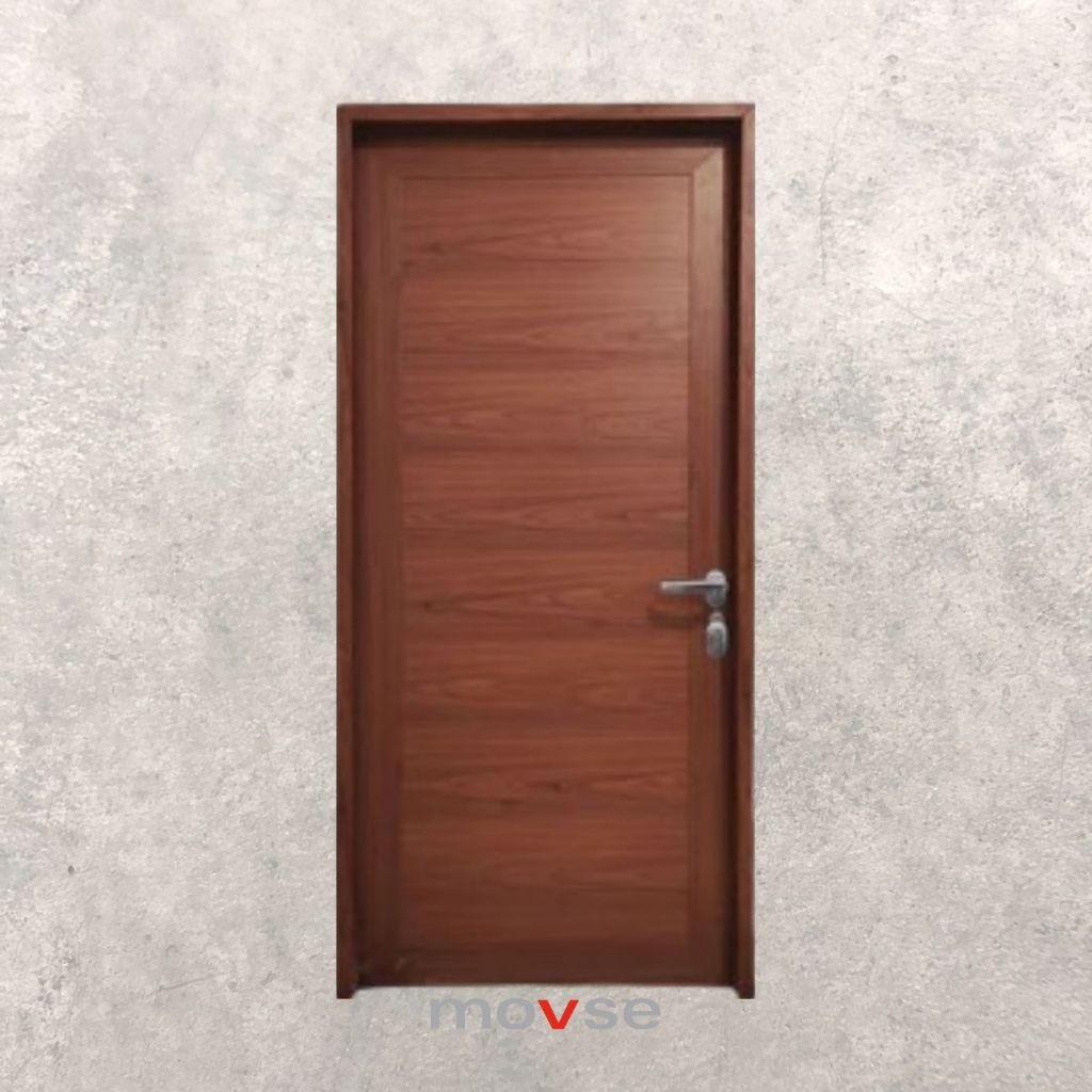 Platinum Tembers - Pintu UPVC 80 x 200 cm Coklat Urat Kayu