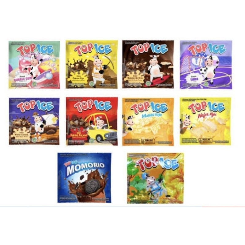 

<rentengan> top ice minuman sachet all varian rasa 1renteng isi 10 pcs x 7gram..