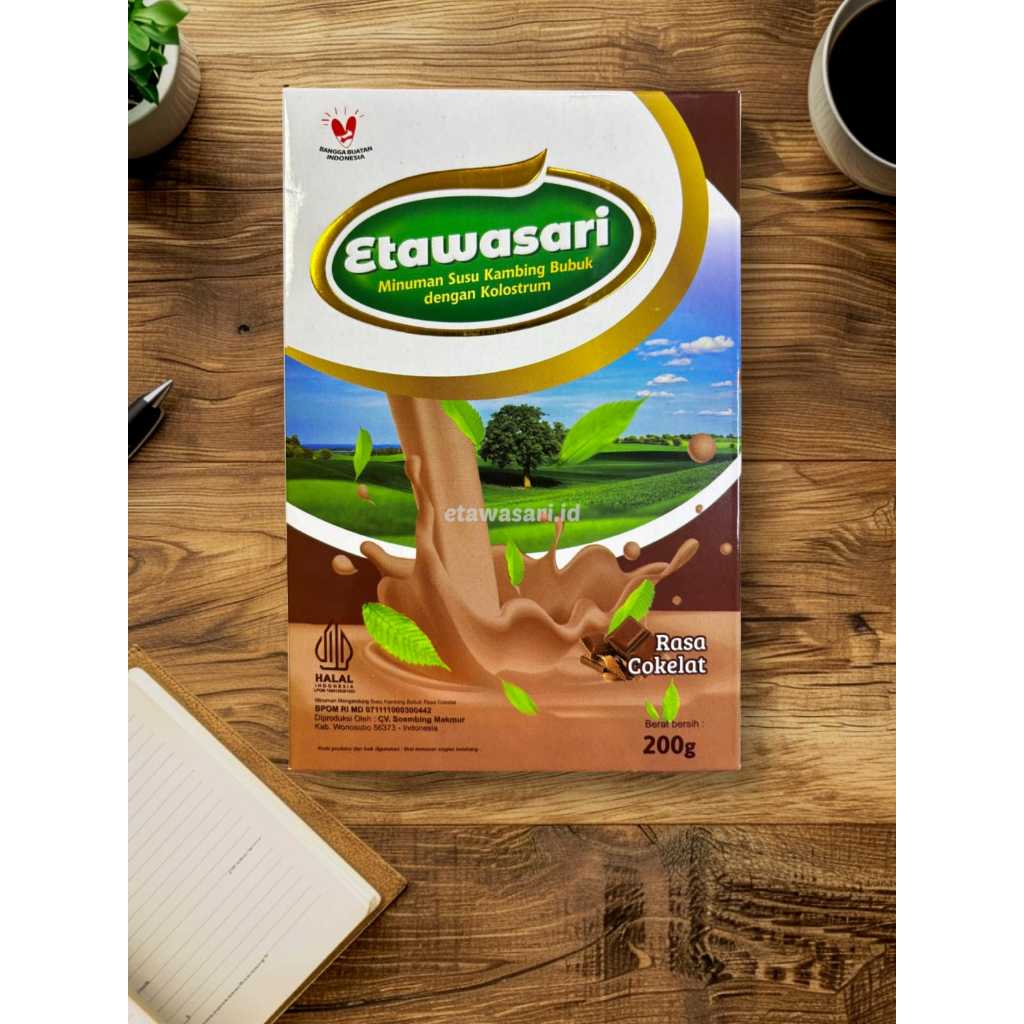 

Etawasari Susu Kambing Etawa Bubuk Dengan Kolostrum Etawasari Rasa Cokelat Goat Milk Premium