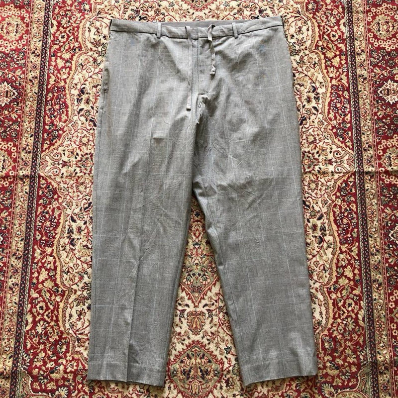 Celana Uniqlo 2 way stretch glen check smart ankle pants uniqlo casual work pants HF720