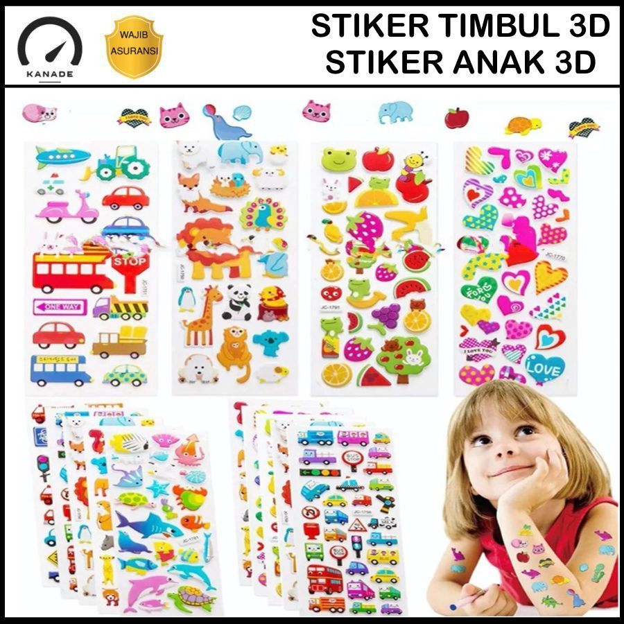 

Stiker Timbul Random/ Stiker Anak 3D/ Stiker Karakter / Stiker Mainan Anak Perempuan / Stiker Tempel