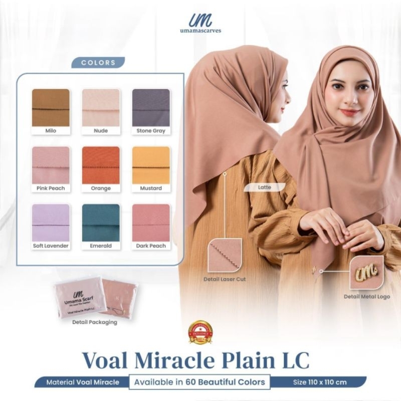 PAKET USAHA ISI 10_20 PCS HIJAB SEGI EMPAT VOAL MIRACLE UMAMA LASER CUT PEKING POUCH