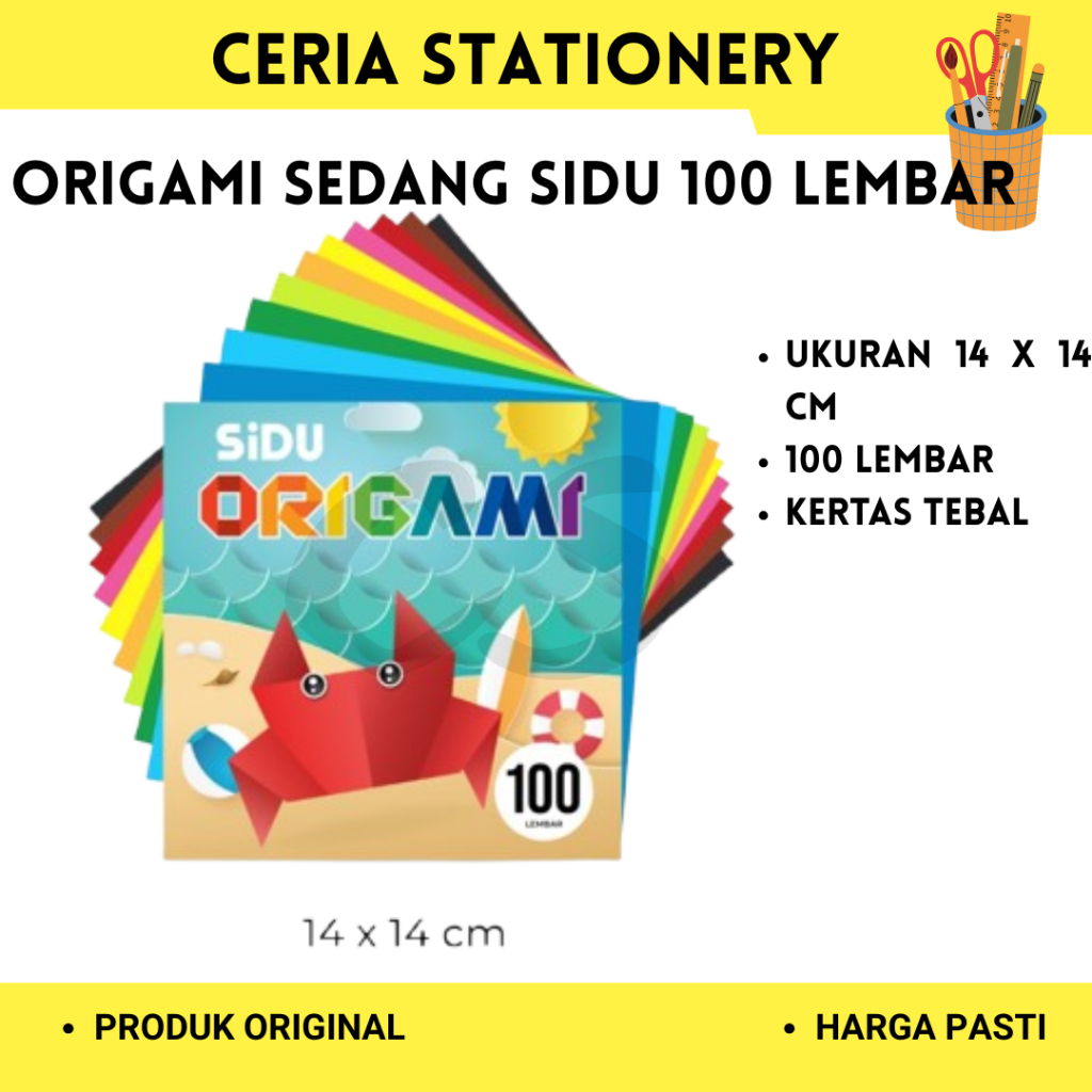 

Origami Sedang Sidu 100 Lembar / Kertas Origami 14 x 14 100 Lembar