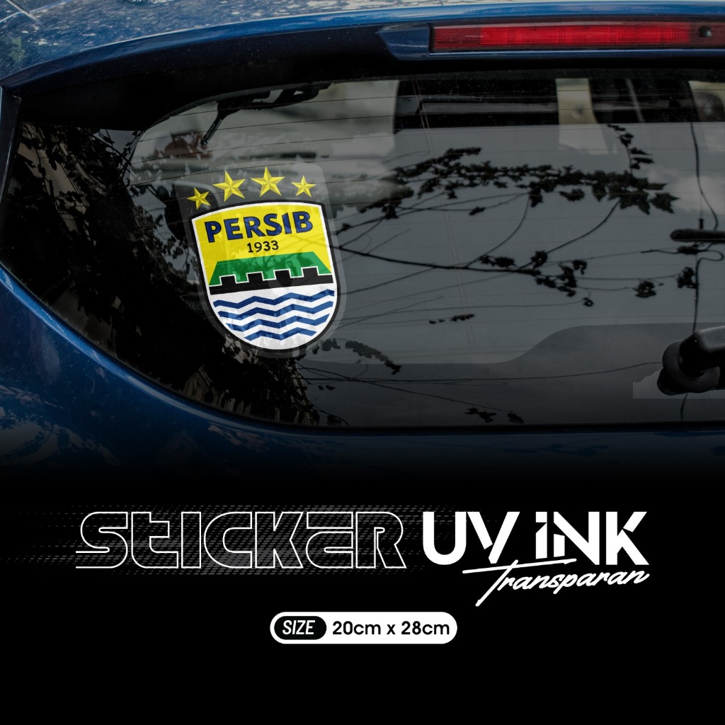 Stiker PERSIB Kaca Mobil Belakang Aksesories Bahan Sticker Transparant Print UV