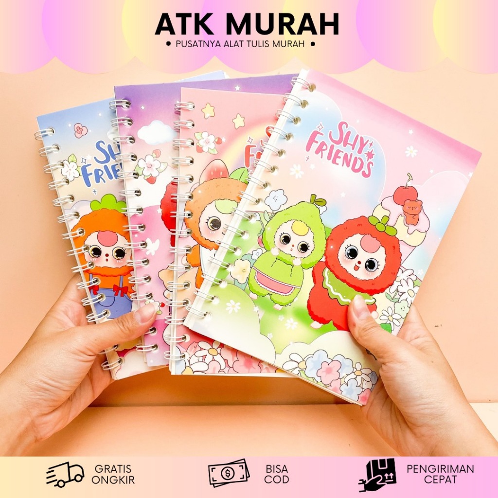 

BUKU SPIRAL A5 BABY THREE BK-1872 BOOK Notebook A5/Buku Tulis Sekolah isi 60 lembar