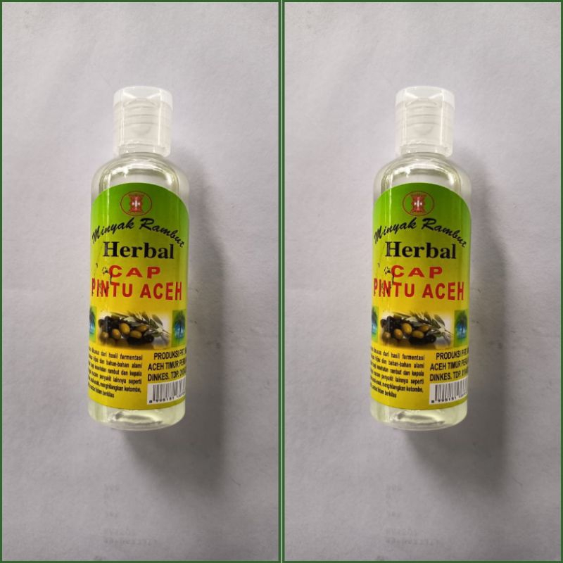 2 PCS (Warna Putih) Minyak Rambut Herbal PINTU ACEH 100 ml Original & Asli