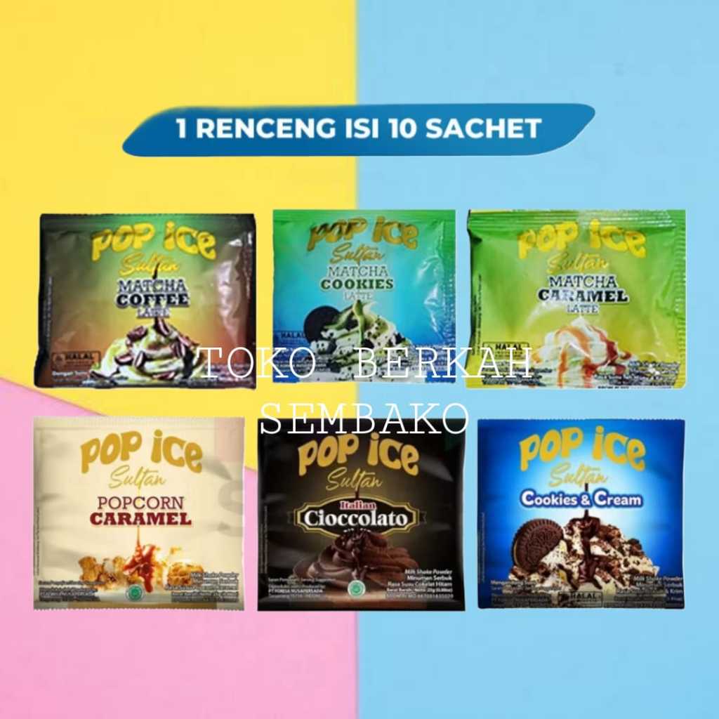 

(RENCENG) Pop Ice SULTAN Minuman Serbuk Instant Isi 10Pcs
