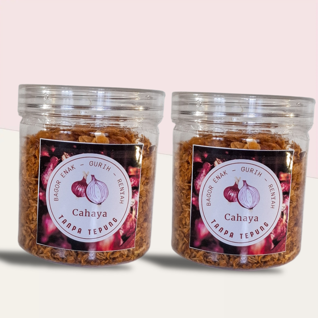 

Bawang Goreng Asli Brebes Tanpa Tepung - Paket 2 Toples Bawang Goreng Cahaya 170 gr