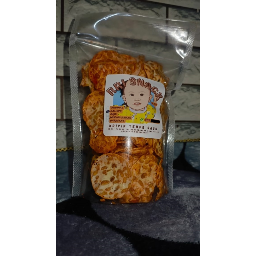 

RRI SNACK - Keripik Tempe Sagu Rasa Balado Pouch 100 Gram