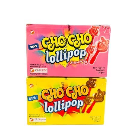 

( Perbox Isi 24 ) CHO CHO Lolipop Chocolate / CHO CHO Lolipop Strawberry