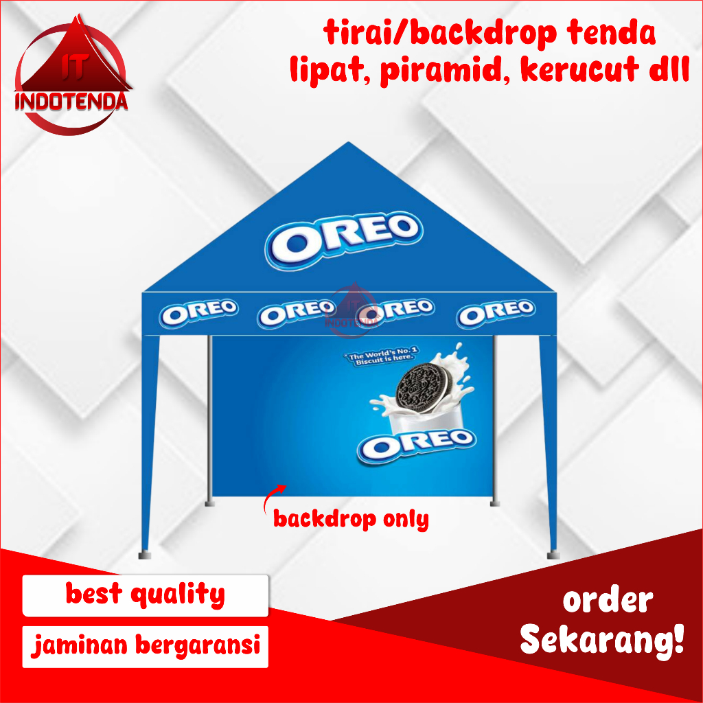 Backdrop Tenda / Tirai Tenda lipat tenda cafe piramid tenda kerucut 2x2M