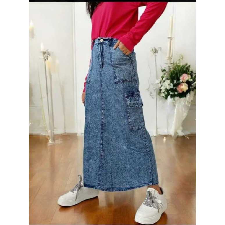 ROK CARGO JEANS ANAK PEREMPUAN