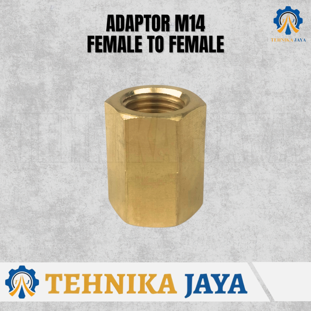 Converter Adaptor Sambungan Penyambung Penghubung Nepel Thread Drat M14 14 MM 14MM Female To Female