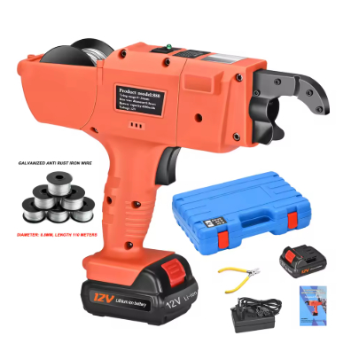 EDS Mesin Pengikat Tulangan Besi 8mm-34mm 12V 4500mAh Pengikat Tulangan Besi Otomatis Dengan 2 Bater