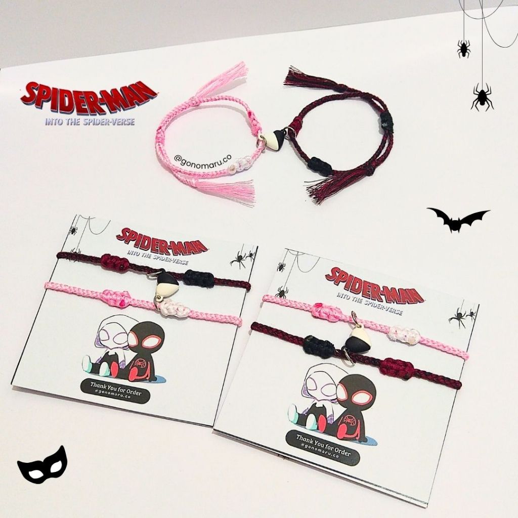 (NEW PRODUCT) GELANG COUPLE SPIDERMAN MILES GWEN | Gelang Murah aesthetic / Gelang Spiderman / Gelan