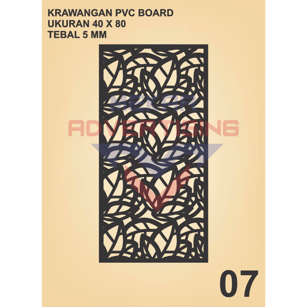 KRAWANGAN PVC BOARD HITAM  / ORNAMEN PVC FOAM BOARD HITAM TEBAL 5MM MODEL 07 UKURAN 40X80