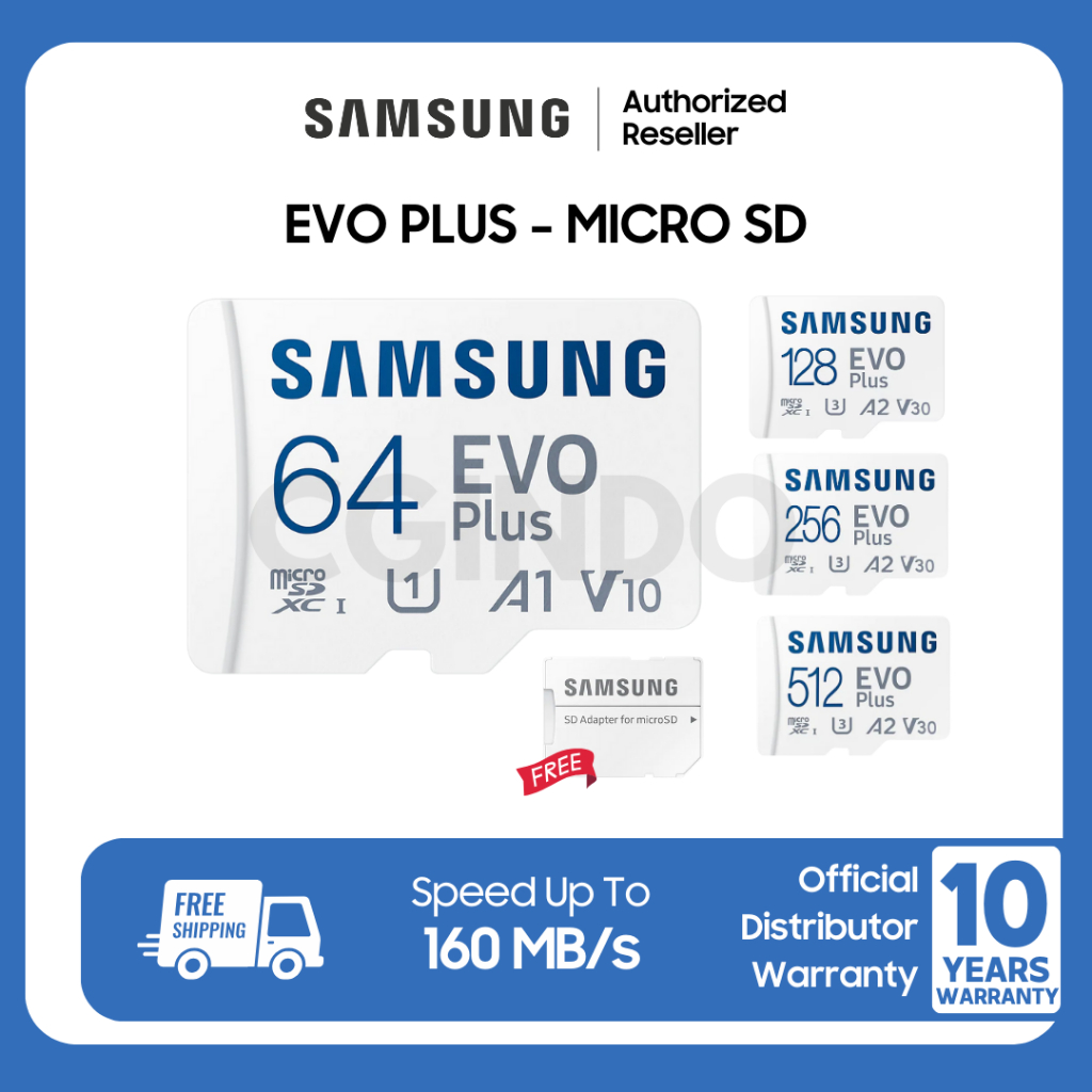 Samsung MicroSD Evo Plus 64GB / 128GB / 256GB Memory Card HP Micro SD Kartu SD 64 GB Kartu SD 128GB