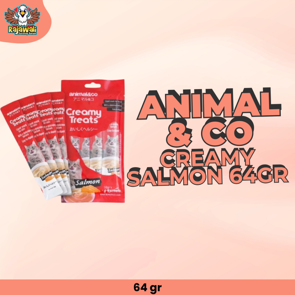 Rajawali Petshop Animal & Co Creamy Treats Salmon 64gr ANC Snack Kucing