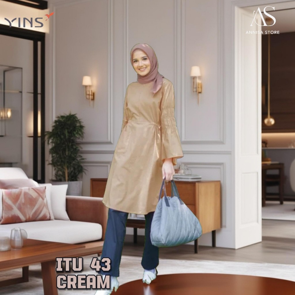BAJU ATASAN REMAJA TUNIK WANITA NIBRAS INSPIRE YINS ITU 43 CREAM