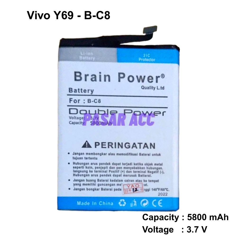 Baterai Vivo Y69 - 1714 - BC8 - B C8 - B-C8 Battery Batre Double Power