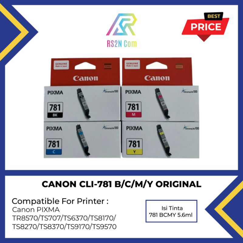 Tinta Canon 781 CLI-781 Black/Cyan/Magenta/Yellow Original Ink Cartridge