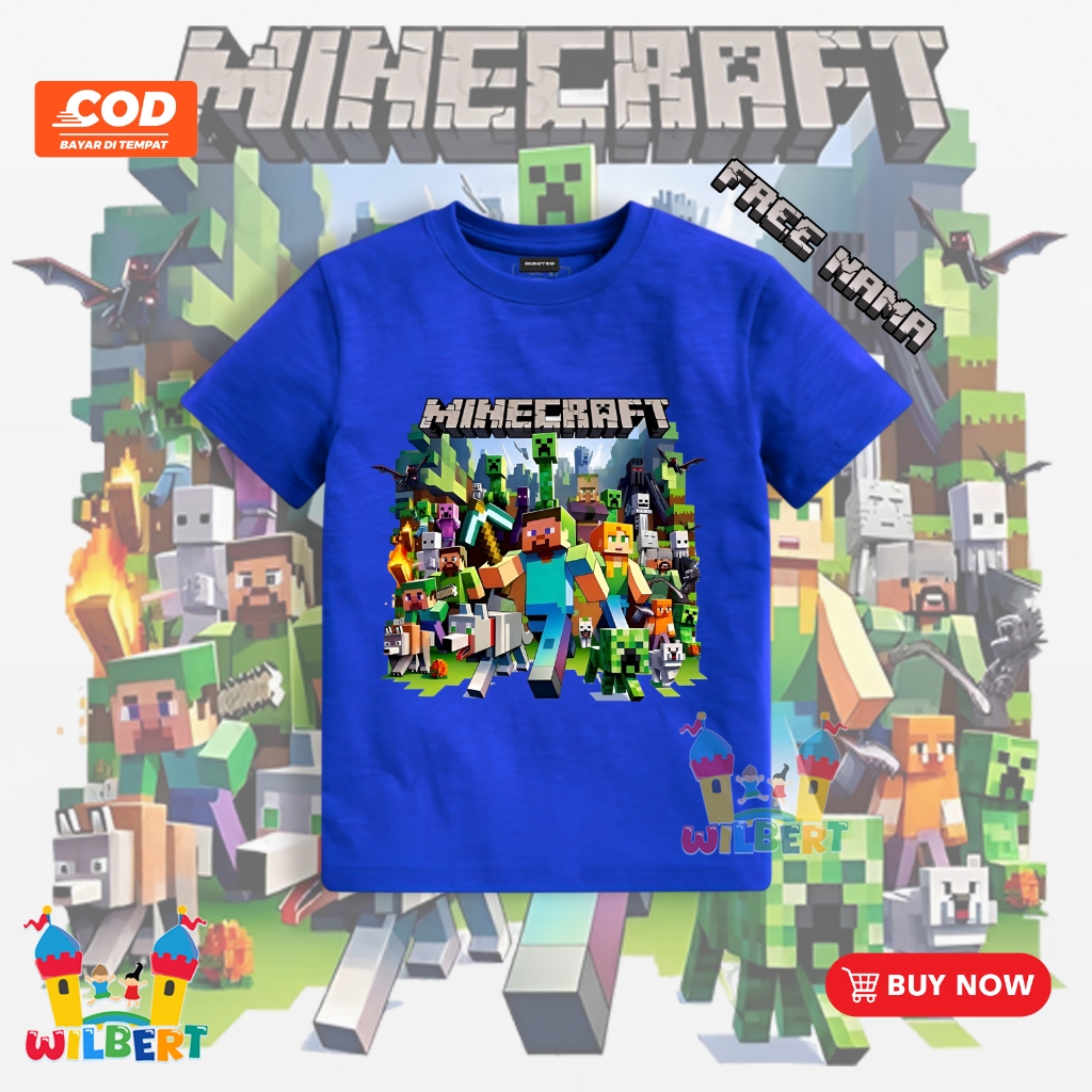 Baju Kaos Anak Minecraft - Kaos Anak Minecraft Karakter