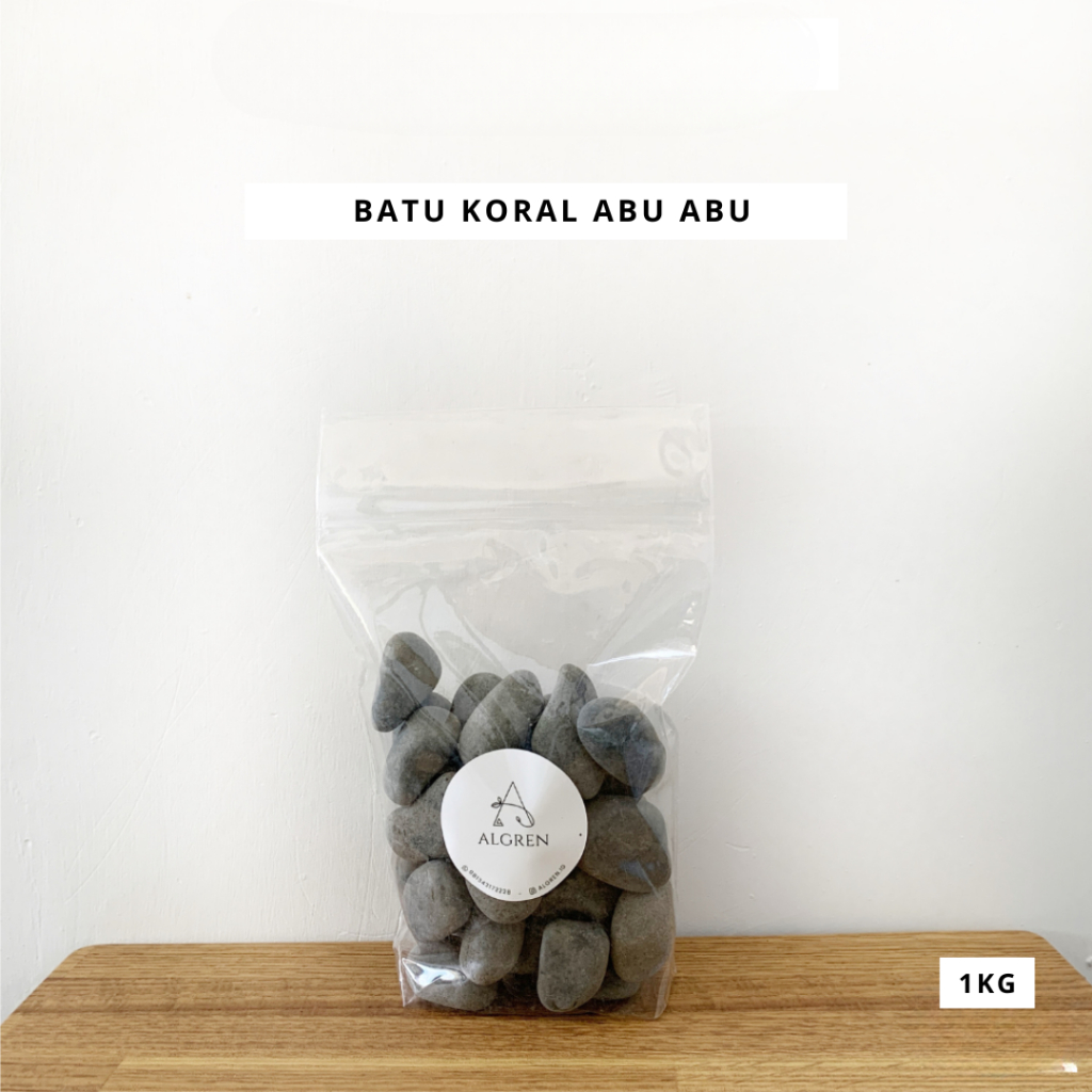 Batu Koral Hitam Abu-abu 1 kg | Batu Hias Tanaman | Batu Alam Taman | Dekorasi Tanaman