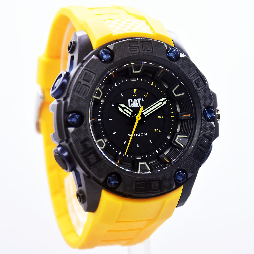 Jam Tangan Pria Analog Caterpillar LU.160.27.126 Strap Rubber Original Water Resistance Diameter 4.9
