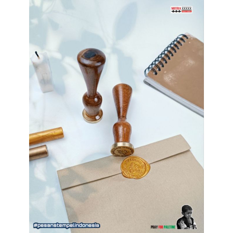 

Custom HEAD STAMP + GAGANG Wax Seal Stamp Logo Segel Surat Stempel Lilin Head Kepala