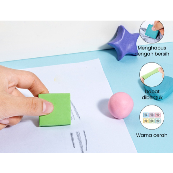 

Deli VP176 Penghapus Elastis / Kneadble Eraser Slime Mudah Dibentuk