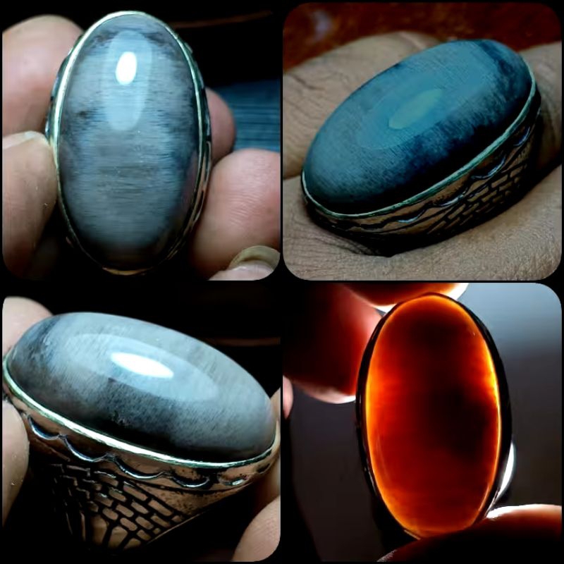 Natural Fokay Galih Kelor Kristal Semu Bule - Fosill Kayu - Fossilized Moringa Wood - Tembus Senter 