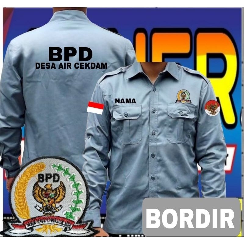 ready stok bordir Kemeja BPD baju BPD seragam BPD Pdh BPD kemeja kerja BPD baju kerja BPD kemeja bad