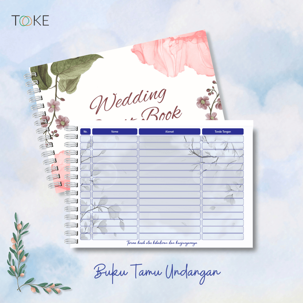 

Buku Tamu Pernikahan / WEDDING GUEST BOOK / Buku Tamu Ukuran A4 isi 300 / 320 nama by. TOOKE