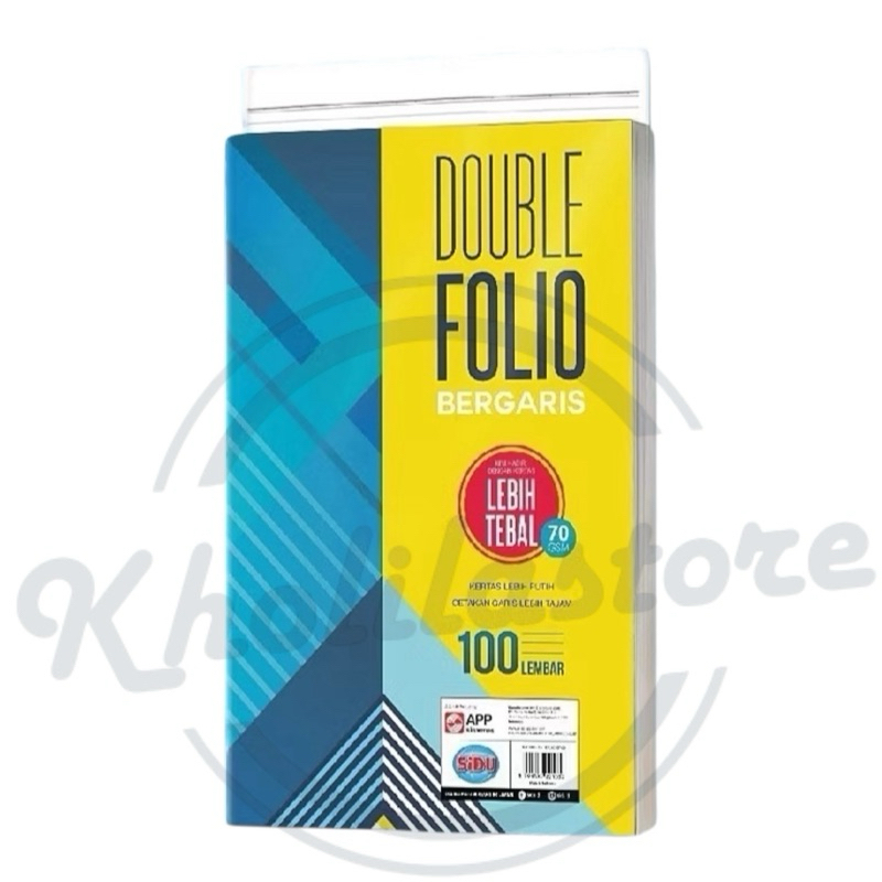 

(1 pak) Kertas Double Folio Bergaris Sidu isi 100 lembar 70gsm