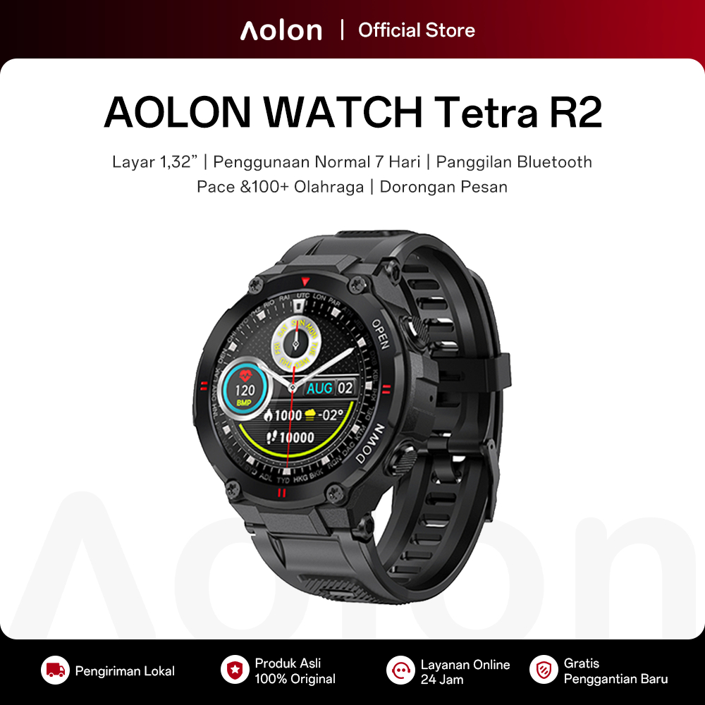 Aolon Tetra R2 Smartwatch / Original Waterproof Ip68 / Tracker Outdoor / Custom Wallpaper / Sports F