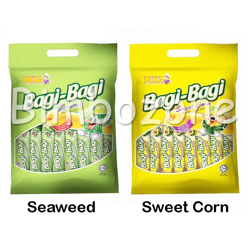 

Bika Bagi - Bagi Sweet Seaweed Corn Stick 100g Snack Ringan Malaysia Bentuk Stick Jagung
