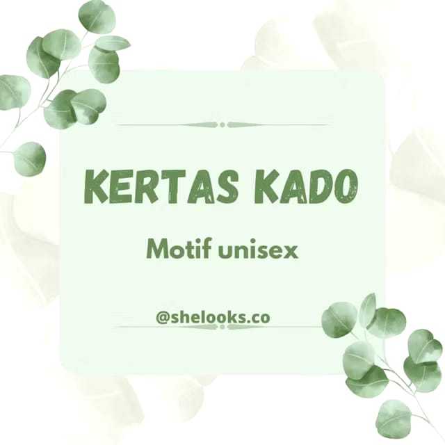 

Tambahan kertas kado ukuran 30cm x 20cm motif random