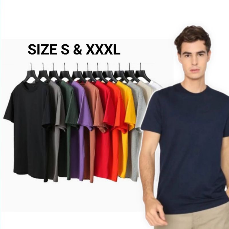 Kaos Polos Atasan Pria Wanita Oblong Pendek Pe Soft 24s Premium S & XXXL