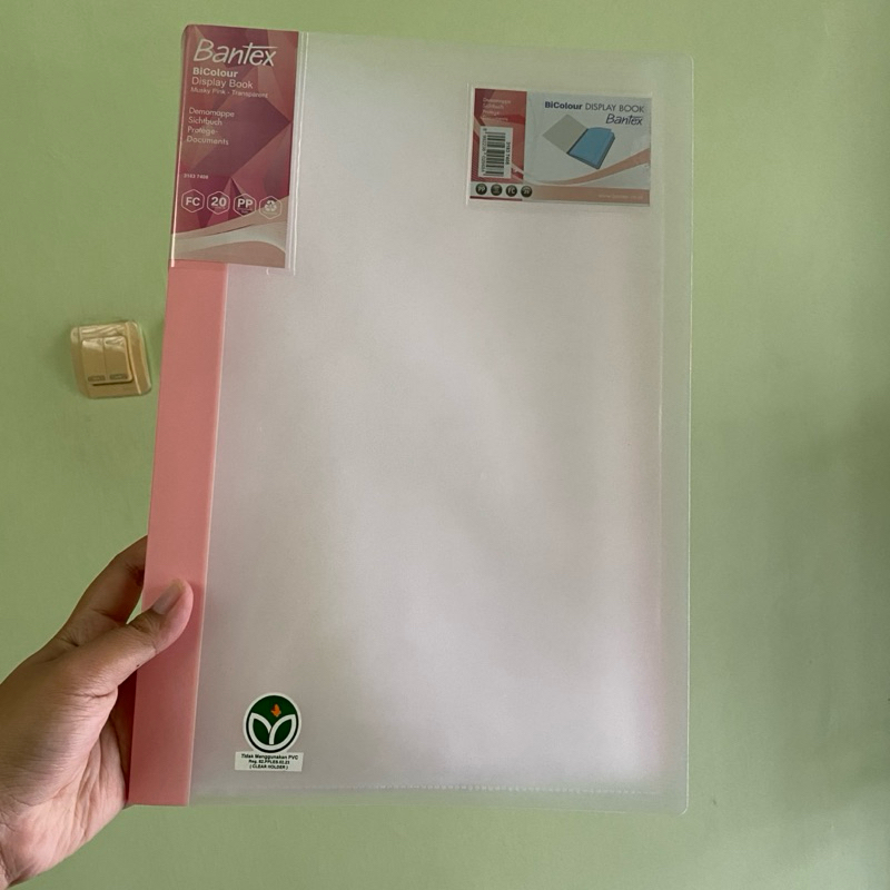 

Bantex Bi-Colour Display Book Clear Folio/F4 20 Pocket