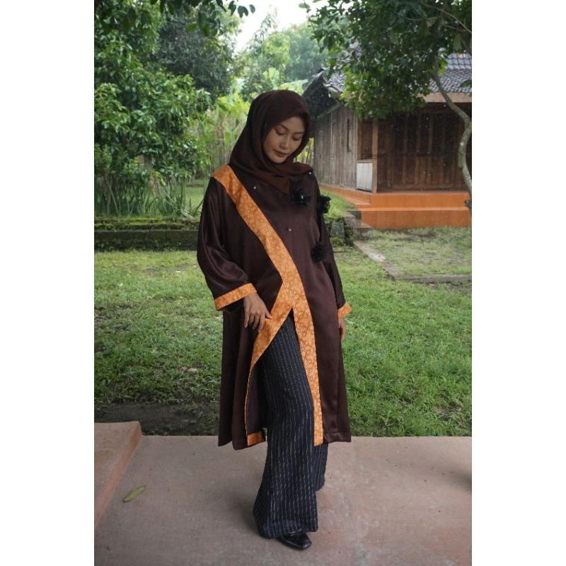 Ayom tunik silk batik cap nitik khas Yogyakarta by sola