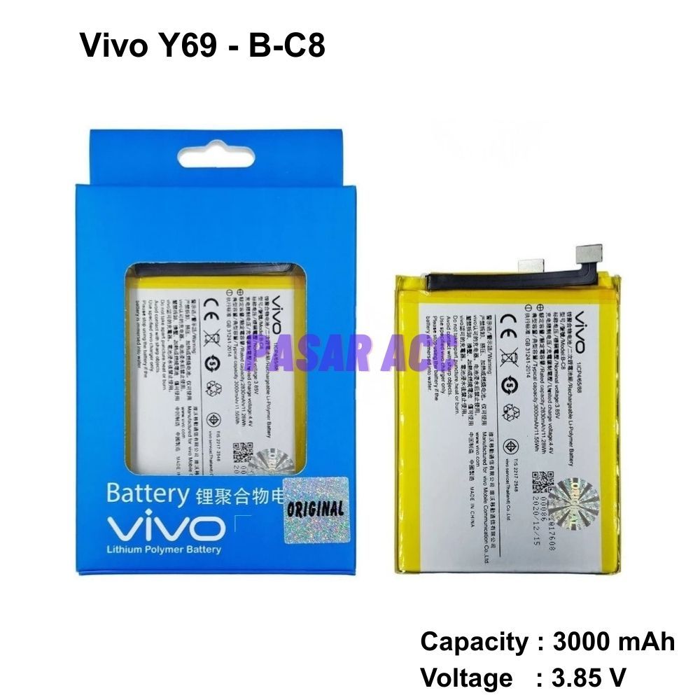 Batre Vivo Y69 - BC8 - B C8 - B-C8 Battery Batre Original 100% & Double Power Brain Power