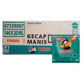 

Kecap Manis BANGO Kemasan Renceng 25 gr isi 24 sachet | KEMASAN KARTON ISI 6