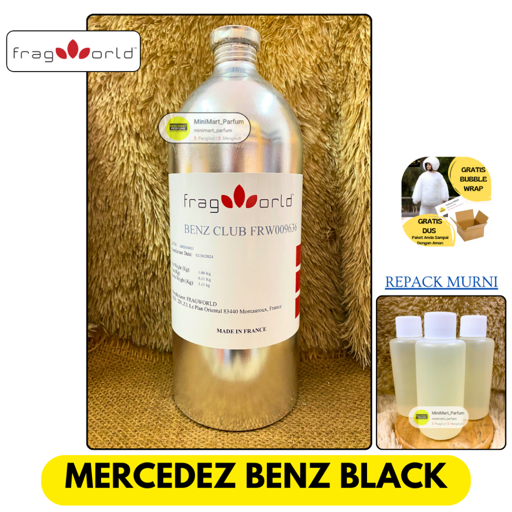 Bibit Parfum MERCEDEZ BENZ BLACK ( 100 ML MURNI Super ) Fragworld Fragrance - Parfum Murni Berkualit