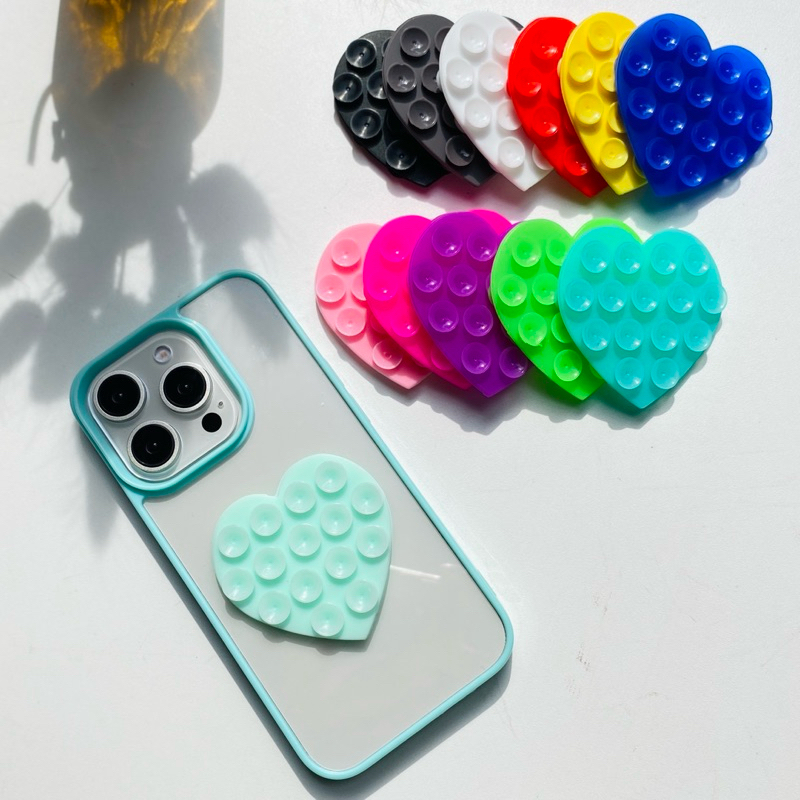Gurita Handphone Hati tempelan Tanpa Lem Karet Holder Tripod Phone Stick Holder