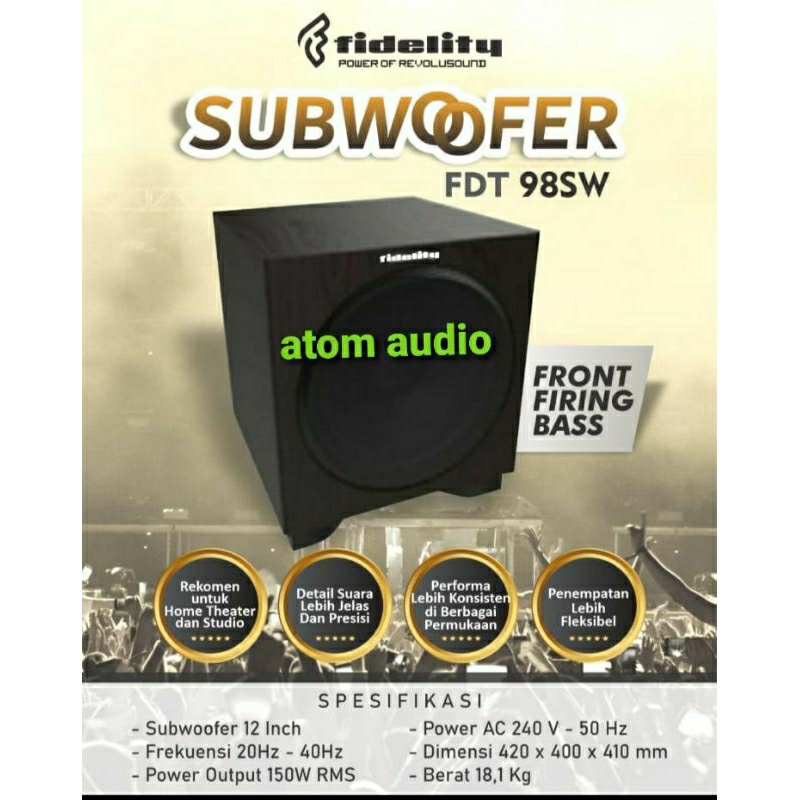 SUBWOOFER AKTIF FIDELITY FDT 98SW 12 INCH ORIGINAL
